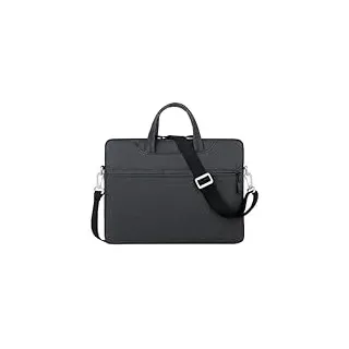 Hixingo Laptop-Handtasche für Frauen 14 15 Zoll Aktentasche Große Computer-Umhängetasche Professionelle Arbeitstasche Messenger Bag Laptoptasche Schultertasche Kompatibel (14’,Schwarz (Schultergurt))