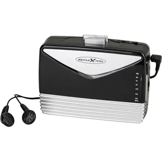 Reflexion WMR01BK Tragbarer Kassettenspieler Schwarz-Silber