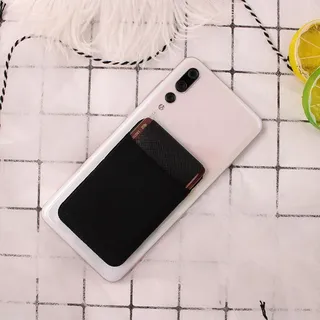 INF Handy-Kartenhalter-Taschenaufkleber, dehnbares Elasthan für die Rückseite des Telefons Schwarz - Schwarz