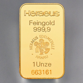 Goldbarren 1oz HERAEUS geprägt