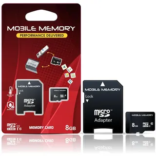 8 GB MicroSD Speicherkarte für Handy Samsung Smartphone Kamera Huawei m Adapter
