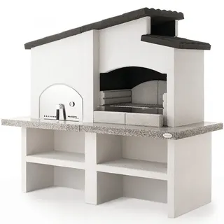 Palazzetti New Zealand 2 - Kombi-Grillkamin mit Holzbackofen aus Beton