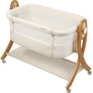 BabyGo Beistellbett SidebySide, weiß/beige, mit Schaukelfunktion beige