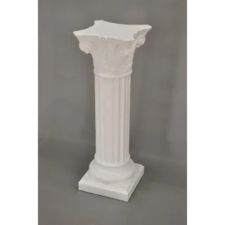 Podest Säule Ägyptisch Blumenständer Antik Stil 100 cm Weiß Standsäule