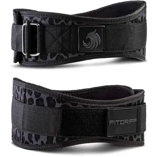 FITGRIFF® Gewichthebergürtel V2 - Gewichtheber Gürtel für Damen und Herren - Bodybuilding, Krafttraining, Crossfit Training - Trainingsgürtel, Weightlifting Belt, Gym Workout (Leopard, S)
