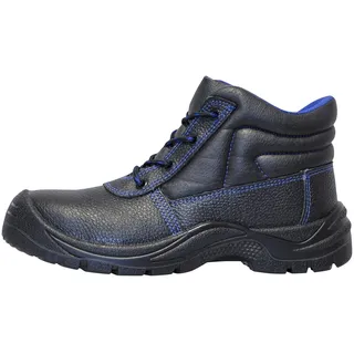 workAnt Sicherheitsschuhe S3 Leder SRC Kermen Hoch Leicht Stahlkappe & Trittschutz Arbeitsschuhe Rutschhemmend Sicherheits-Schnür-stiefel auch als Halbschuhe KERMEN, Stiefel-schwarz, 46EU / 11UK - 46 EU