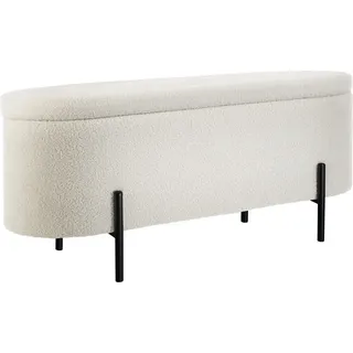 Tectake tectake® Sitzbank mit Bouclé-Stoff, schlanke, bodenschonende Stahlbeine, 96 x 36 x 43 cm