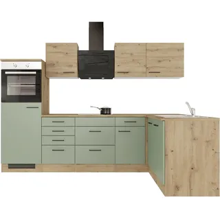 Flex-Well Winkelküche L-Form Cara 280 x 170 cm grün