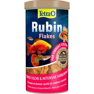 Tetra Rubin Flakes - Fischfutter in Flockenform mit natürlichen Farbverstärkern, unterstützt eine intensive Farbenpracht der Fische, 1 L Dose