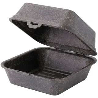 greenbox - Mehrweg Burgerboxen "Häppy Box" 16 x 15 x 8,5 cm, Pfeffer / grau, 60 St.
