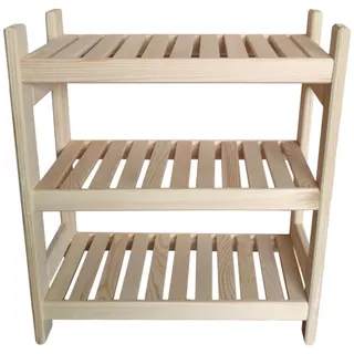 Stolarstwo Wochnik S.C. Holzregal Standregal Modulares Regal Stapelbar Kellerregal Haushaltsregal Kiefer Breite 33 cm Lange 60 cm Höhe 45 Oder 60 cm 2 Oder 3 Einlegeböden (60x60x33 cm 3 Einlegeböden)