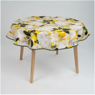 Laro Tischdecke rund 140 cm Gelb Grün