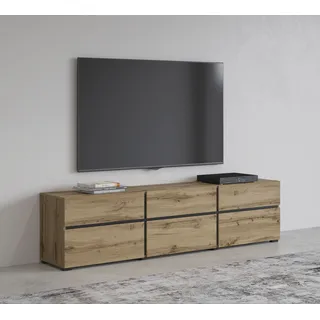 INOSIGN Lowboard »Cross, moderne grifflose TV-Kommode,3 Klappen/3 Schubkästen«, Breite 180 cm, TV-Schrank mit viel Stauraum, TV-Board