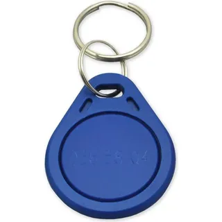 RFID-Schlüsselanhänger EM 125 kHz, blau, mit eingravierter Chipnummer
