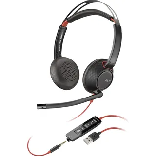Poly BW 5220 STEREO USB-A HS (Kabelgebunden, USB-A), Office Headset, Schwarz