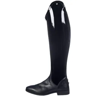 HKM Reitstiefel Damen -Lynette- Schwarz | Dressurstiefel mit Lackleder | Elastikeinsatz mit Reißverschluss | Langlänge/Enge Weite | 40 EU - 40 EU