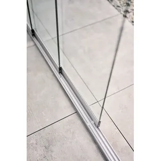 Biohort Glasschiebewand 10 mm ESG Klarglas für Pergola für 3 m Seite dunkelgrau-metallic