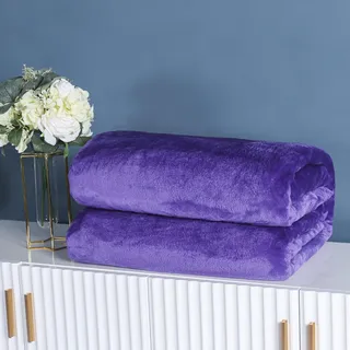 DOTBUY-SHOP Flanell Decken, Kuscheldecke Flauschig, Mode Fleecedecke-Sofadecke, Winterliche Flanell Wärme Decke, Waschbar Kuscheldecke (Lila,200x230cm)