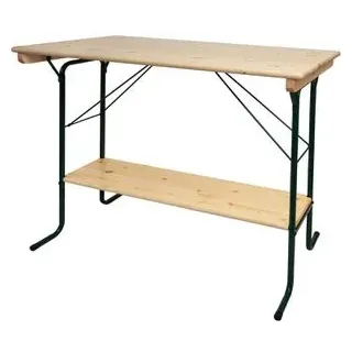 Mendler Stehtisch HWC-L67, Biergartentisch Biertisch Bierzelttisch Campingtisch, klappbar Metall Kiefer Holz 110x125x70cm FSC®