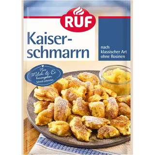 RUF Kaiserschmarrn nach traditioneller Art ohne Rosinen, super fluffiger Teig, schnell und einfach zubereitet mit nur Milch und Ei, klassischer österreichischer Genuss, 1 x 165 g
