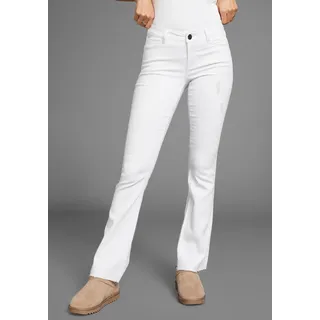 Arizona Bootcut-Jeans »Ultra-Stretch«, ausgestellte Beinform, modischer Used-Look, normale Leibhöhe Arizona white