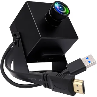 IEights 4K 60fps HDMI Webcam USB 3.0 Kamera Dual Output Weitwinkel 120 Grad Low Distortion Lightburn_Camera 2X Digital Zoom Webcamera H.264 High Speed USB Sicherheitskameras für Computer TV Monitor