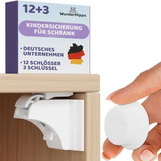wunderhippo Magnetische Kindersicherungen 12 Schlösser+3 Schlüssel, weiß