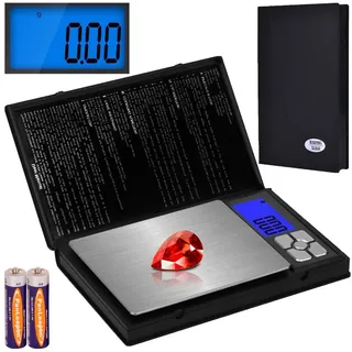 Retoo Taschenwaage 200g/0,01g, Schmuckwaage, Goldwaage Präzisionswaage Digitalwaage, Multifunktions mit beleuchteter LCD, Milligramm Waage, Münzwaage for Schmuck, Feinwaage, Mini Küchenwaage, Schwarz