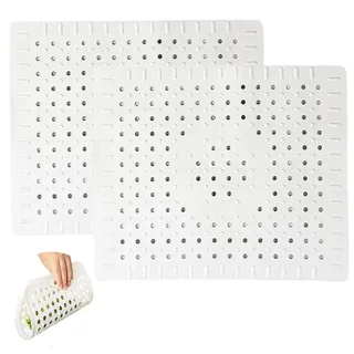 NUWIQ 2 Stück Spülbeckeneinlage, 31 x 26cm Spülbeckenmatte Sink, Spülbeckeneinlage Gummi, Küchenspülenschutz für Spülbecken Schützt die Oberfläche, Lebensmittelechtes PVC, Grau