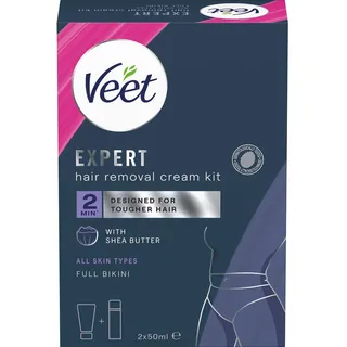 Veet Expert Hair Removal Cream Kit All Skin Types Full Bikini 100