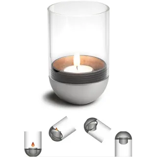 höfats Windlicht Gravity Candle Edelstahl/Glas Silber