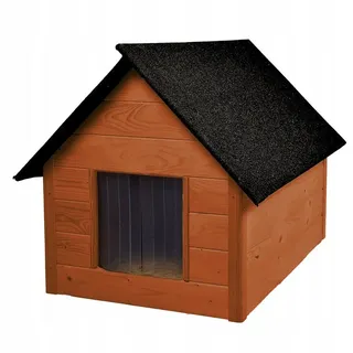 WOODOK Hundehütte, Große XL isolierte Hundehütte aus Holz 101x70 cm braun