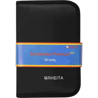 RHEITA Schüleretui 60teilig schwarz,