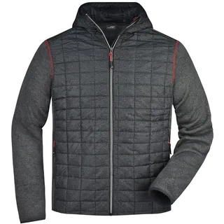 James & Nicholson Strickfleecejacke im stylischen Materialmix Herren JN772 Gr. 3XL grey-melange/anthracite-melange