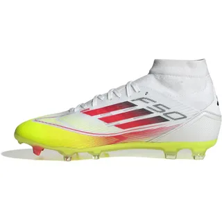 Damen F50 League Mid Football Boots Turf Women Fußballschuhe, Cloud White/Lucid Red/Solar Yellow