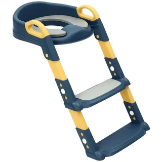 Toilettensitz Kinder mit Treppe, Höhenverstellbar Faltbarer Kinder Toiletten Trainer, Klappbar & Komfortabel, Kinder Baby Toilettensitz mit Treppe, für Babys im Alter von 2-7 Jahren