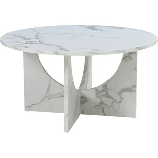 [en.casa] Couchtisch Rindal Weiß Marmor 80 x 42 cm