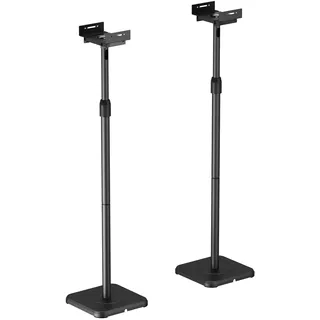 My Wall Lautsprecherständer, höhenverstellbar, 2er Set, 360° drehbar & neigbar, Kabelmanagement, für Boxen 13–28cm/5kg, schwarz, universal für Heimkino & Wohnzimmer