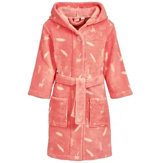 Playshoes Fleece-Bademantel Surfbrett Palmen rosa - 134-140
