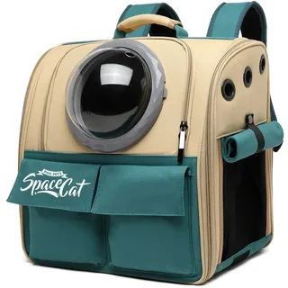 Galatée Katzen Rucksack Träger, Haustier Rucksack Blasen Rucksack, Katzen Tragen, Raumkapsel Haustier Rucksack Belüften, Hunde Reise Rucksack Träger Für Kleine Hunde(Khaki)