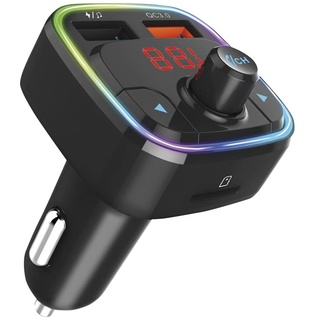 Maxtrack MT1L Bluetooth FM Transmitter Auto, Bluetooth Adapter Transmitter für Auto Radio, Freisprecheinrichtung mit 2 USB Ports, Unterstützt Micro SD, USB-Sticks, Siri Funktion, Schnellladefunktion