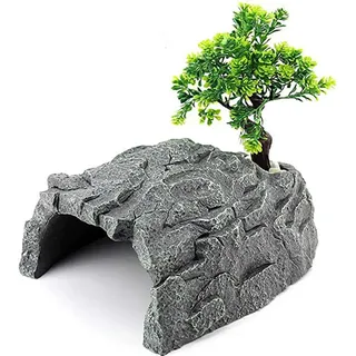 Reptilienversteck, Schildkrötenkäfig, Künstliche Pflanze, Befeuchtetes Habitat D
