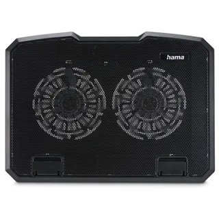 Hama 00126806 Laptop Kühler,sw Black Metal\", neigbar, leise, 2 Lüfter, 40 cm (15,6\"), Schw."