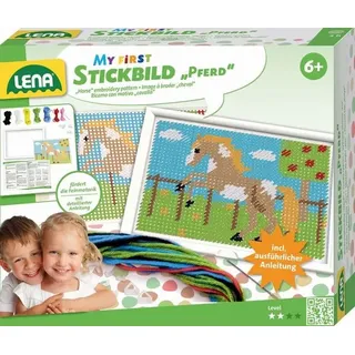 Stickbild Pferd, Faltschachtel