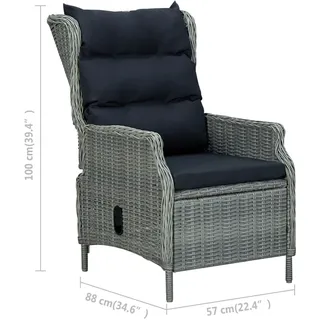 vidaXL Gartensessel  57 x 88 x 100 cm hellgrau