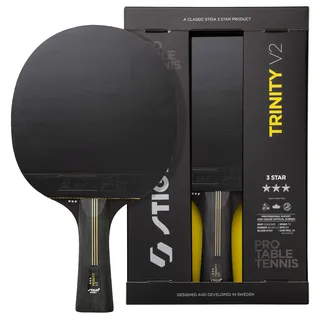 Stiga Trinity V2 – 3 Sterne Tischtennisholz, ITTF-zugelassener Belag, Ergonomischer Griff – für Offensive Spieler