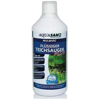 AQUASAN Gartenteich Mulmvec Flüssiger Teichsauger Plus (Teichschlammentferner - Kein mechanisches Absaugen von Schlamm und Mulm mehr notwendig - Nie Wieder Teichschlamm), Inhalt:1 Liter