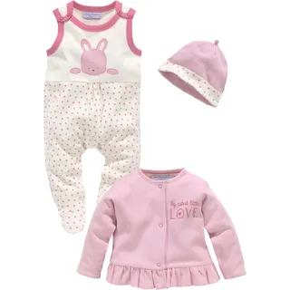 Strampler, Jäckchen & Mütze KLITZEKLEIN "3tlg Baby-Set, für kleine Mädchen" Gr. 62/68, rosa (rosa-weiß) Baby KOB Set-Artikel Baby-Set Erstausstattungspaket Sets aus Bio-Baumwolle