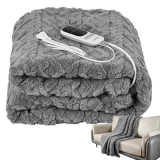 Steinborg Heizdecke mit Abschaltautomatik Kuschelheizdecke 180x130cm elektrische Wärmedecke Kuscheldecke Bett Sofa Wärmezudecke Thermodecke Elektro-Wärmedecke Wärmebettdecke 9 Stufen bis 40°C waschbar