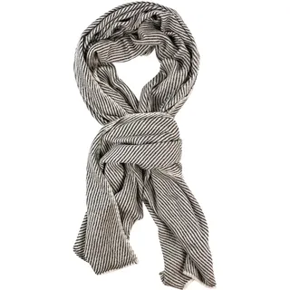 yanopurna Unisex-Kaschmirschal – Handgewebte Stola aus Kaschmirwolle – Streifenmuster, warmer Wickelschal, Halstuch, Kopfwickel-Kaschmirschal für Damen und Herren – Hergestellt in Nepal – Hellgrau - Einheitsgröße